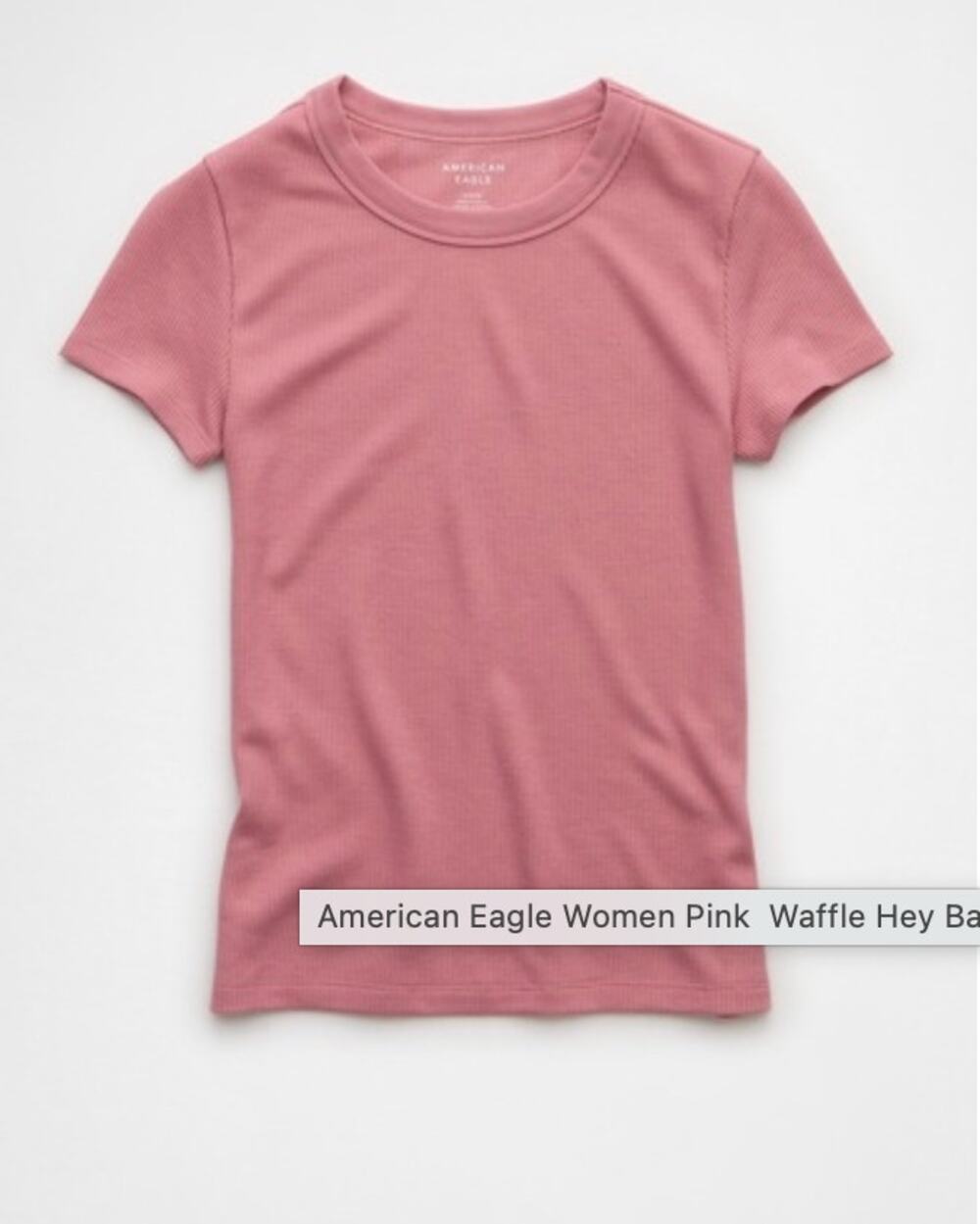American Eagle Women Pink Waffle Hey Baby Tee Size XS